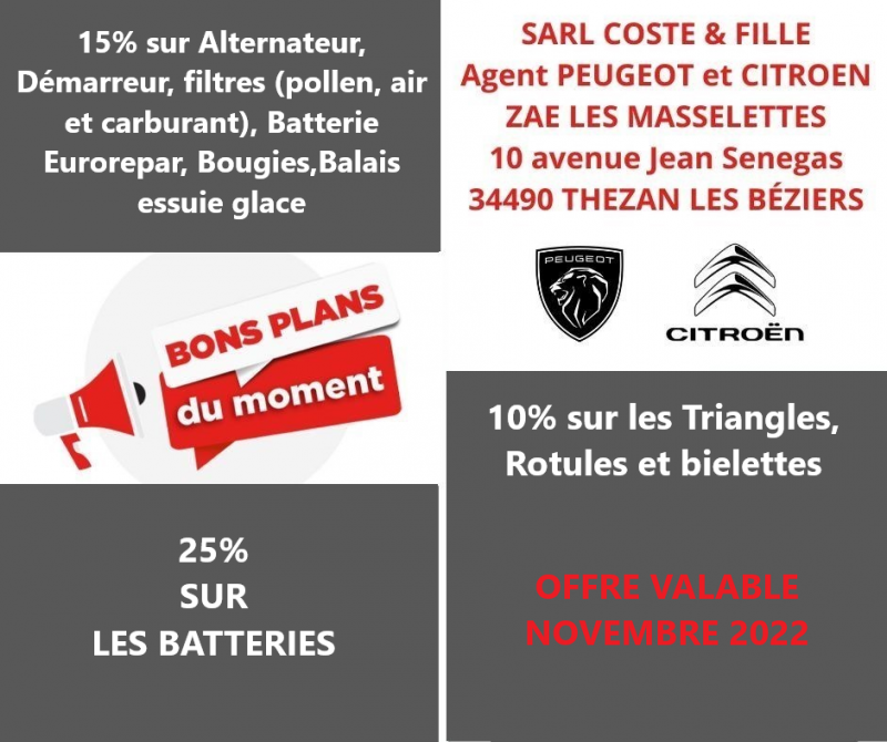 GARAGE COSTE ET FILLE A THEZAN LES BEZIERS PROCHE DE BEZIERS